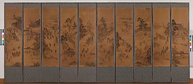 Scenes from the cycle of life, Ten-panel screen; ink an color on paper, Korea